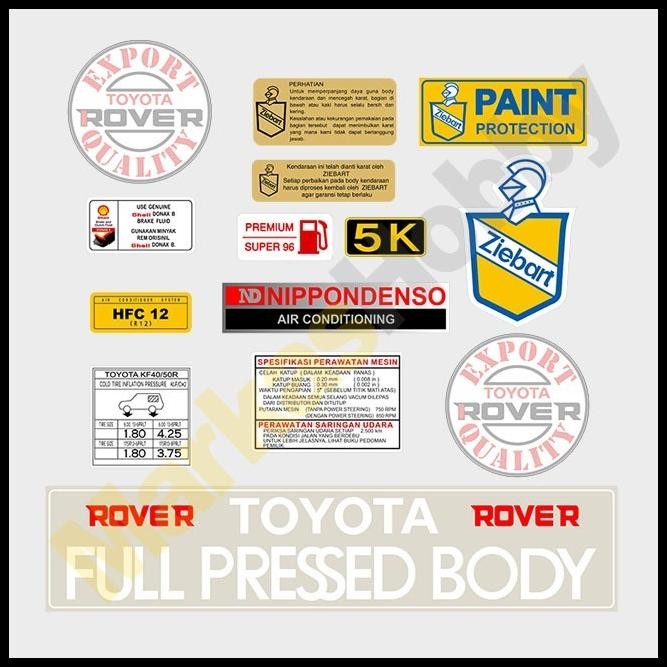 TERMURAH STIKER TOYOTA KIJANG ROVER ROVERACE WARNING SET 