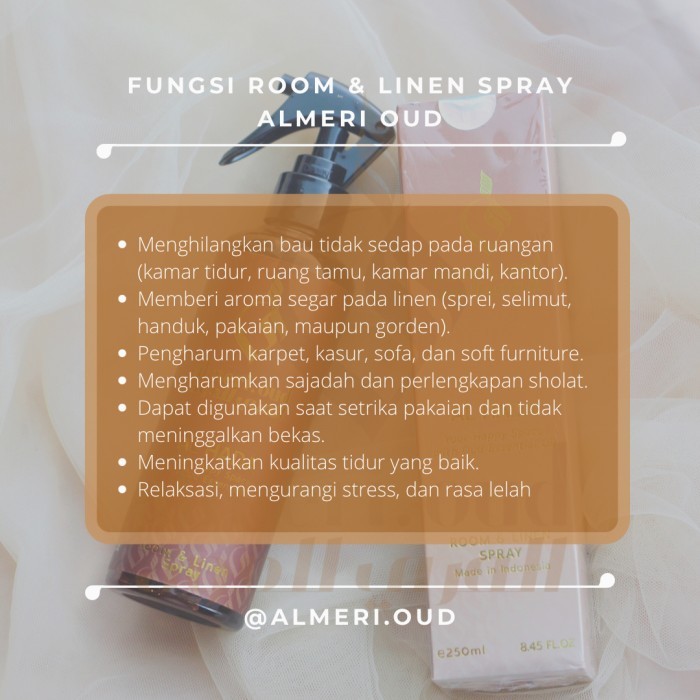 Almeri Oud - Room & Linen Spray (Royal Oud) With Oud Essential Oil