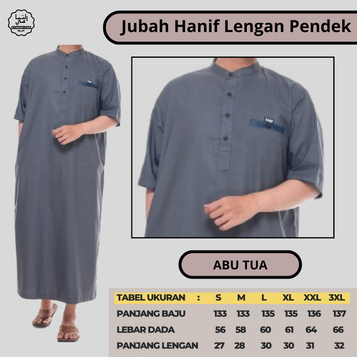 Jubah Gas Pria Lengan Dek Motif Kombinasi Hanif Spunpoly