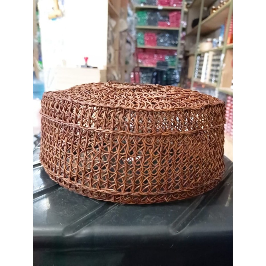 Peci Peci Rotan Kalimantan / Peci Rotan / Peci Akar Rotan /Kopiah / songko - Cokelat, 8 premium kopi