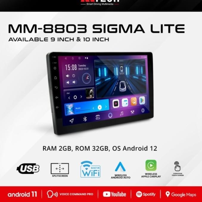 Mtech Head Unit Android Universal Mobil MM-8803 BBE 2/32 GB