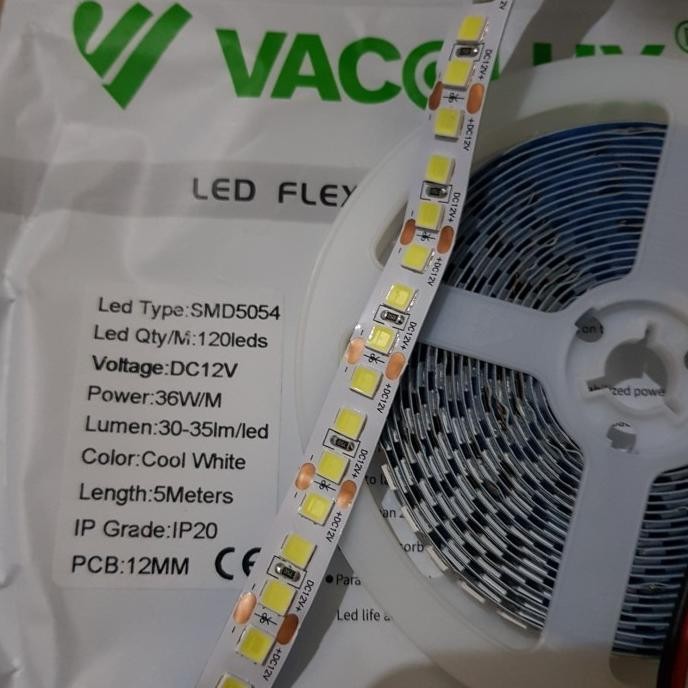 Produk Baru Vacolux Lampu LED Strip DC12V Mata Besar Rapat Putih Bersih 600Led 5M