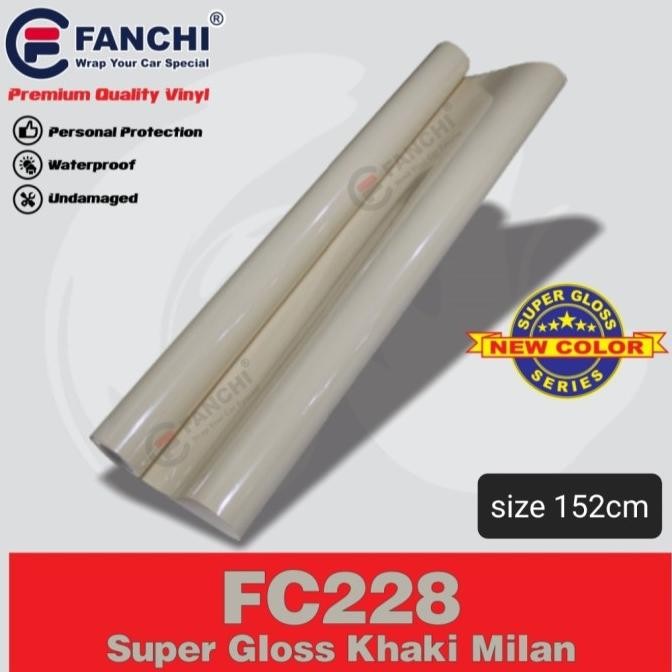 

FOR SALE 152CM STICKER FANCHI FC228 SUPER GLOSS GLOSSY KHAKI MILAN 152CM /METER