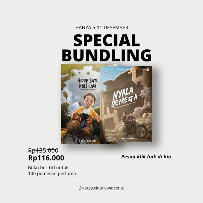 

Paket Buku Hidup Satu Kali Lagi & Seni Tinggal Di Bumi / Nyala Semesta Original Dan Terpercaya