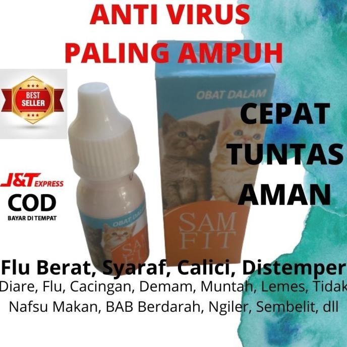 SAMFIT Obat Kucing Flu Pilek Diare Mencret Cacing Muntah Demam Batuk