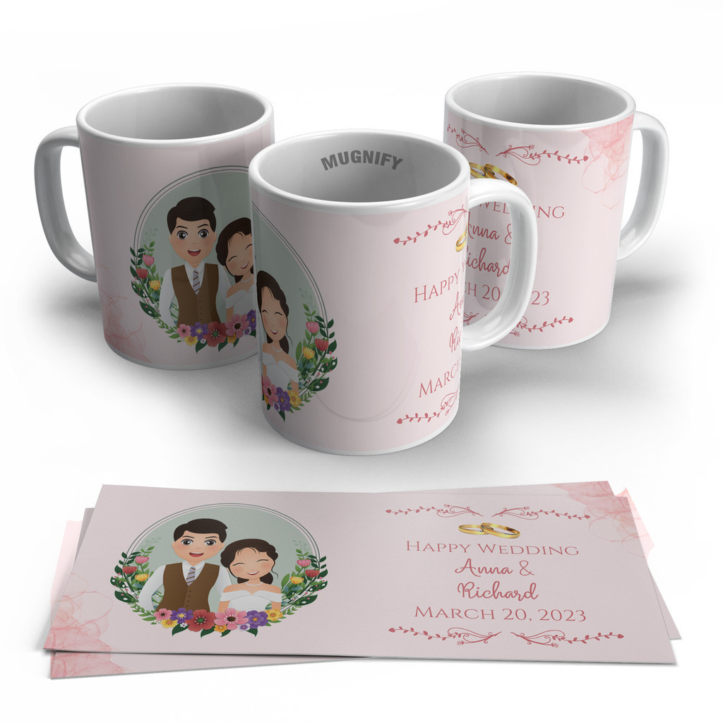 Hadiah Pernikahan Gelas Mug Custom Unik | Souvenir Elegan Eksklusif