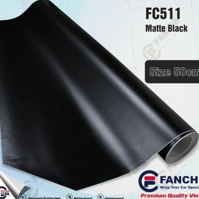 

READY ROLL STICKER FANCHI FC511 MATT BLACK HITAM DOFF PREMIUM WRAP 9M ROLL