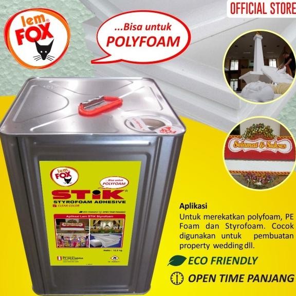 Ready Lem Fox Stik Styrofoam Lem Styrofoam Lem Gabus Blek 12,5 kg