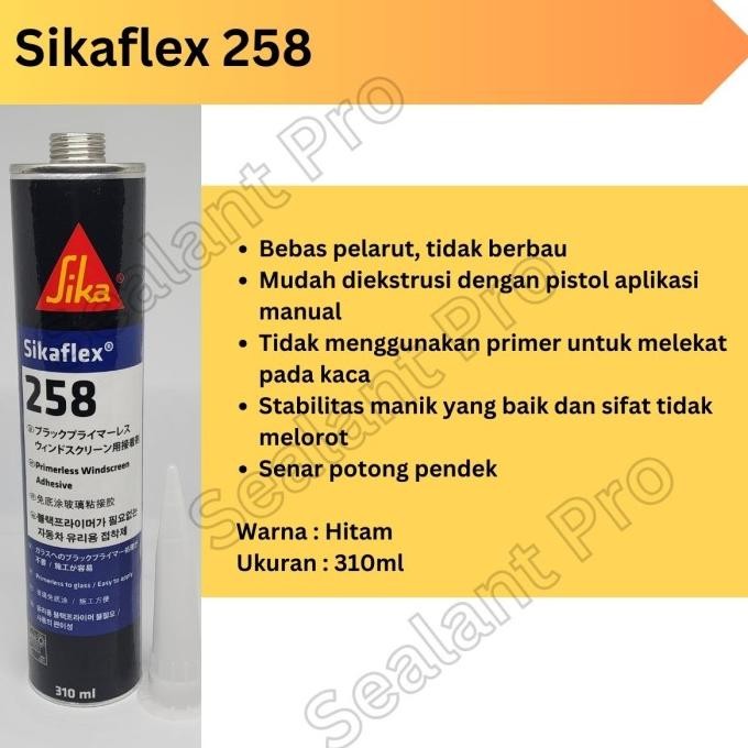 Ready Sealant Kaca Mobil Sikaflex 258 Lem Kaca Mobil - Hitam