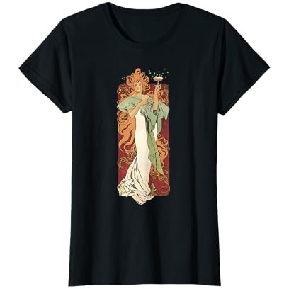 Kaos Vintage Champagne Art Nouveau oleh Alphonse Mucha |7T1MxFno|