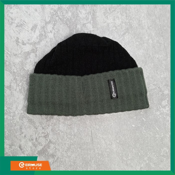 Murah Nahuf  by Eirmuse short beanie keren bisa untuk peci sholat - hitam com abu