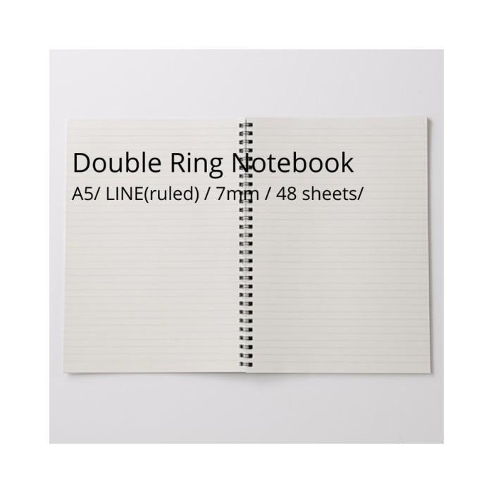 

Muji - Double Ring Notebook A5 Line 48 Sheets || Buku Tulis / Catatan