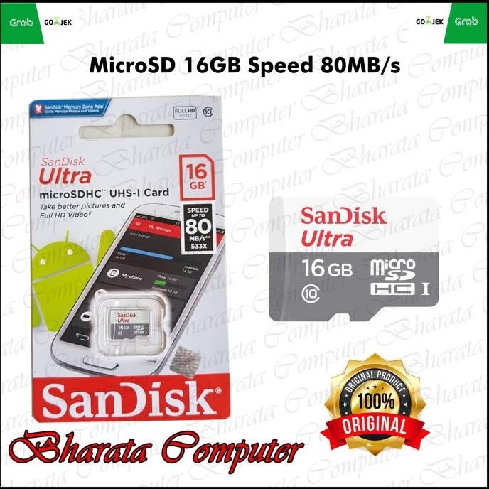 

Diskon! SANDISK MICROSD 16GB 80MBPS TANPA ADAPTER / MICRO SD 16GB MB/S