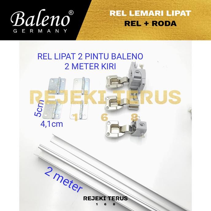 Rel Pintu Lemari Lipat Tarik Dorong + Roda 2M Engsel Fold Foldable Wardrobe