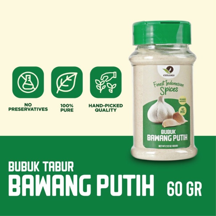 

Emaku Aromatic Garlic Powder / Bawang Putih Bubuk Non Msg