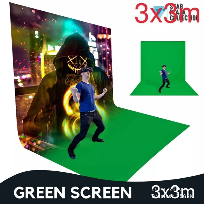 Kain backdrop Green Screen layar studio background greenscreen begron