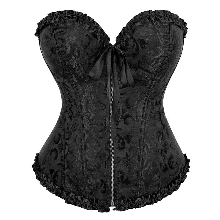 TOPMELON Court Corset Lace Zipper Corset Wedding Corset