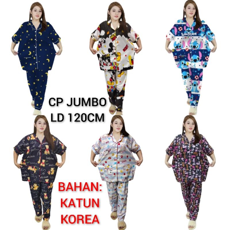 Baju Tidur Piyama tnk168 SET PIYAMA CP JUMBO XXL/MOTIF KARAKTER/BAJU TIDUR JUMBO XXL LD 120CM