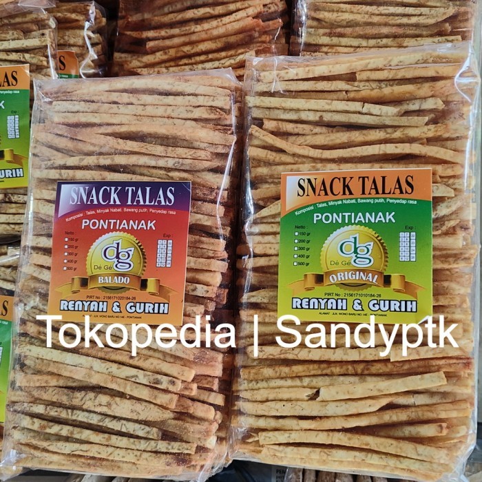 

TERJAMIN Snack Talas Stick dg DeGe uk.Sedang Pontianak (2 rasa) Gurih & Enak