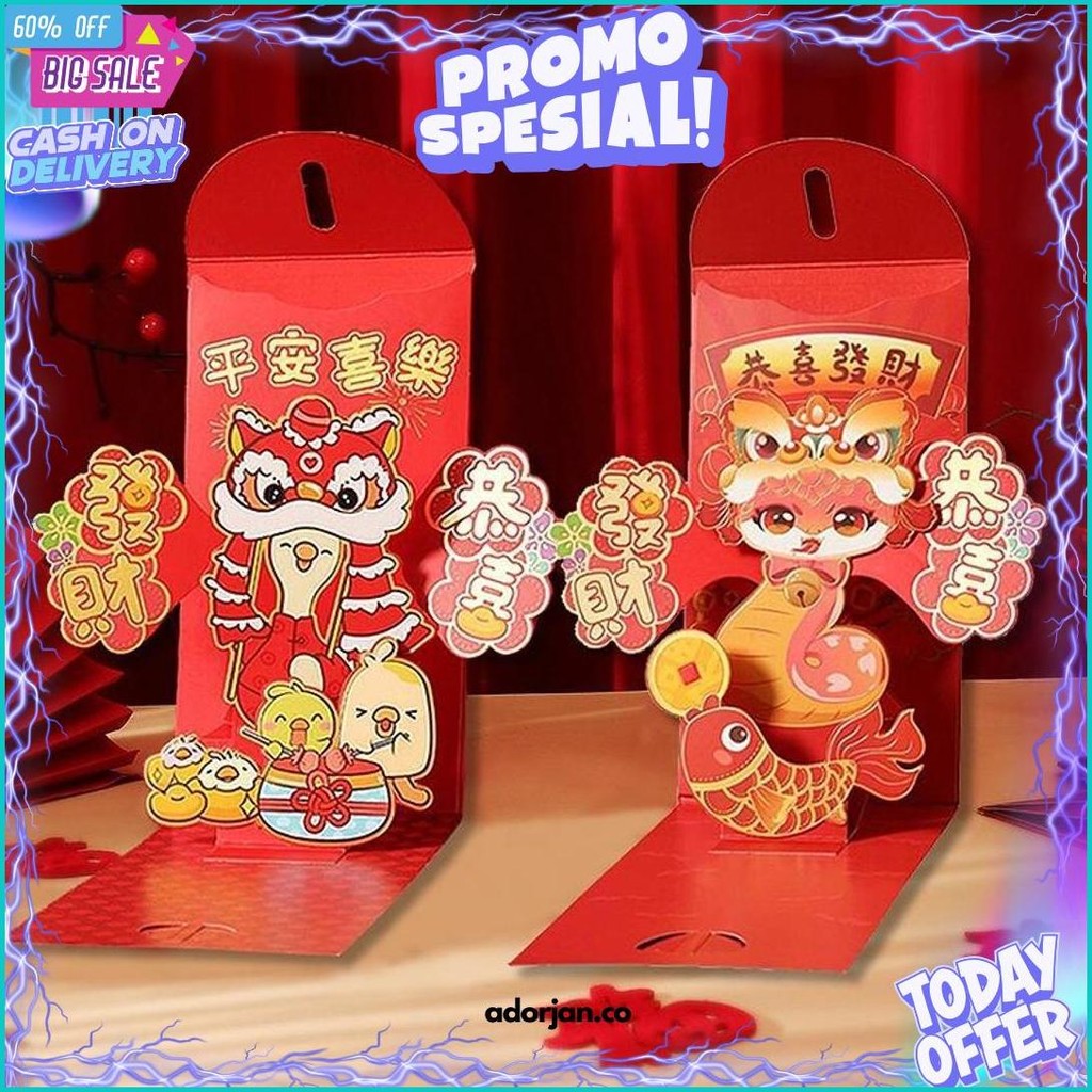 

Angpao Dekorasi 3D Angpao Hiasan Meja Ular Imlek Natal Ulang Tahun Wedding Merried Lebaran Murah