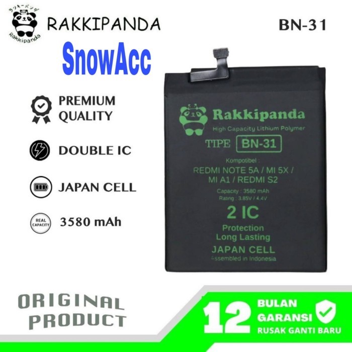 Rakkipanda Baterai XiaoMi Redmi Note 5A / Note 5A Prime/ Redmi S2 BN31