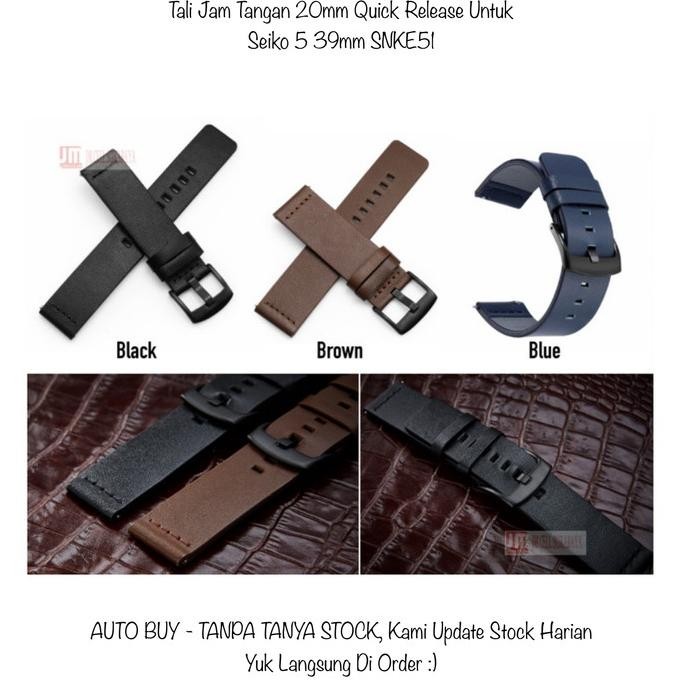BEBAS ONGKIR - Modern 20mm Strap Seiko 5 39mm SNKE51 - Tali Jam Tangan Leather Kulit