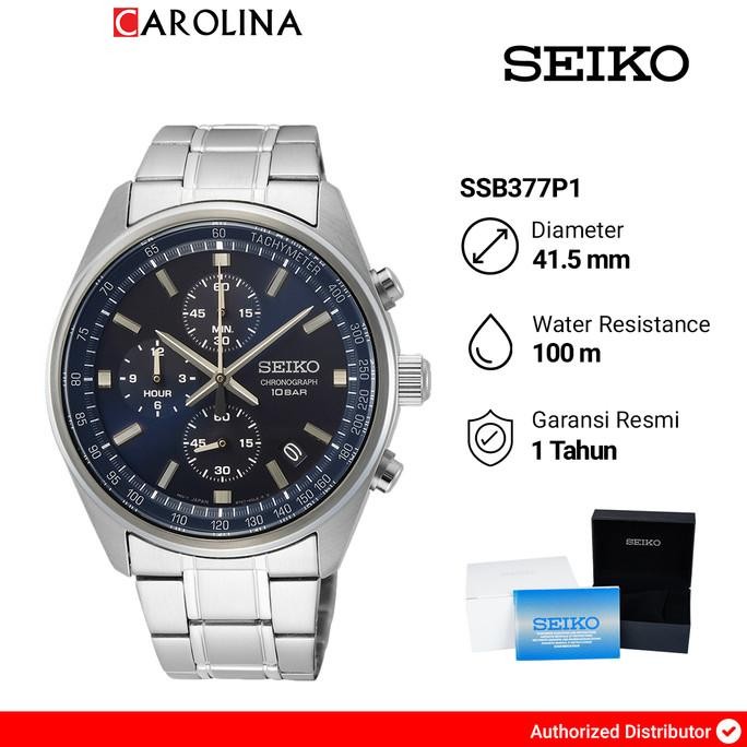 

BLUE- JAM TANGAN PRIA SEIKO CHRONOGRAPH SSB377P1 DARK BLUE DIAL STAINLESS