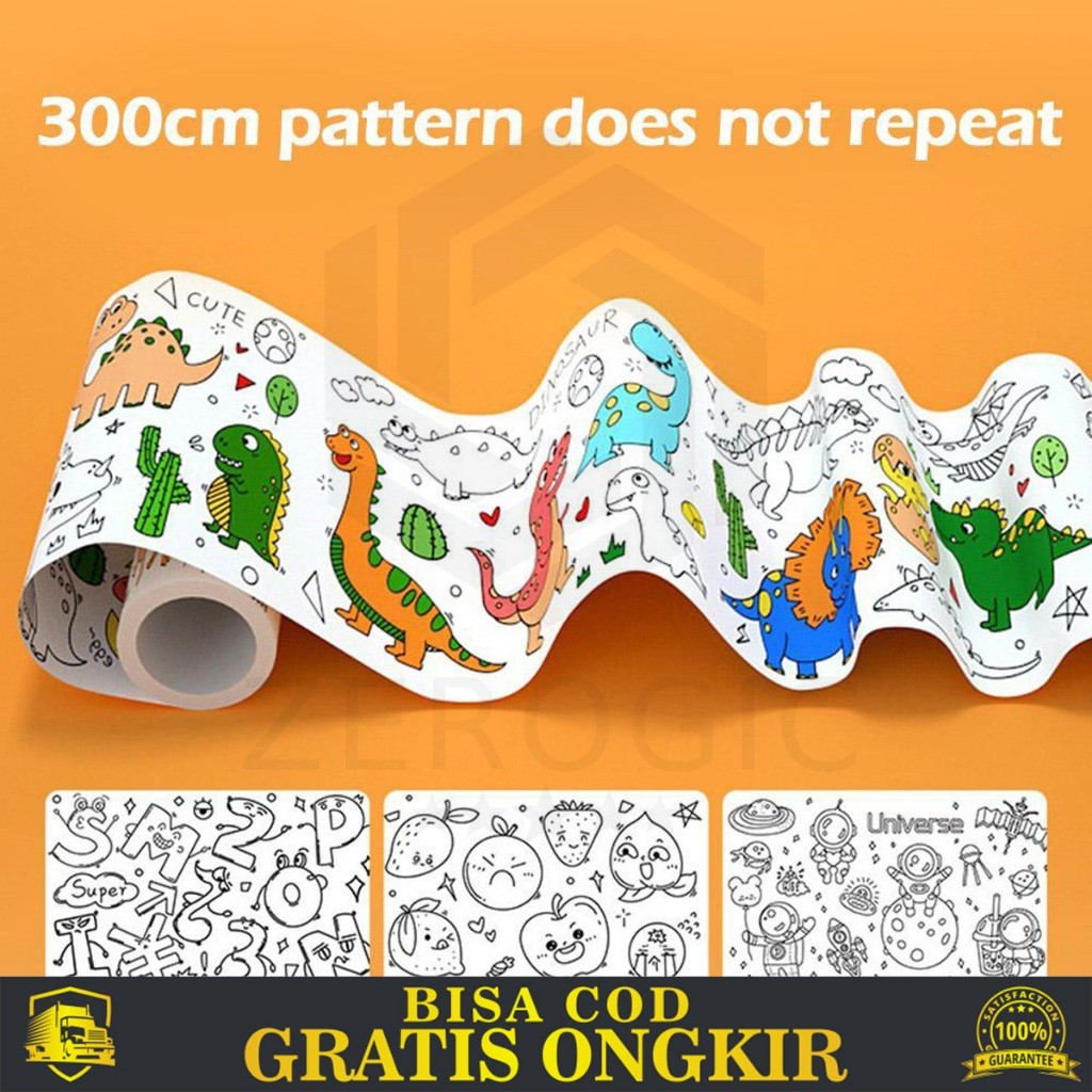 

KERTAS TEMPEL GAMBAR DINDING MEWARNAI ANAK PANJANG 300CM MULTICOLOR