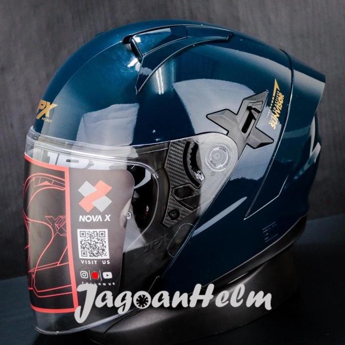 

BLUE- JPX HELM NOVA X V2 SOLID | DEEP BLUE GLOSS | NOVA-X DOUBLE VISOR