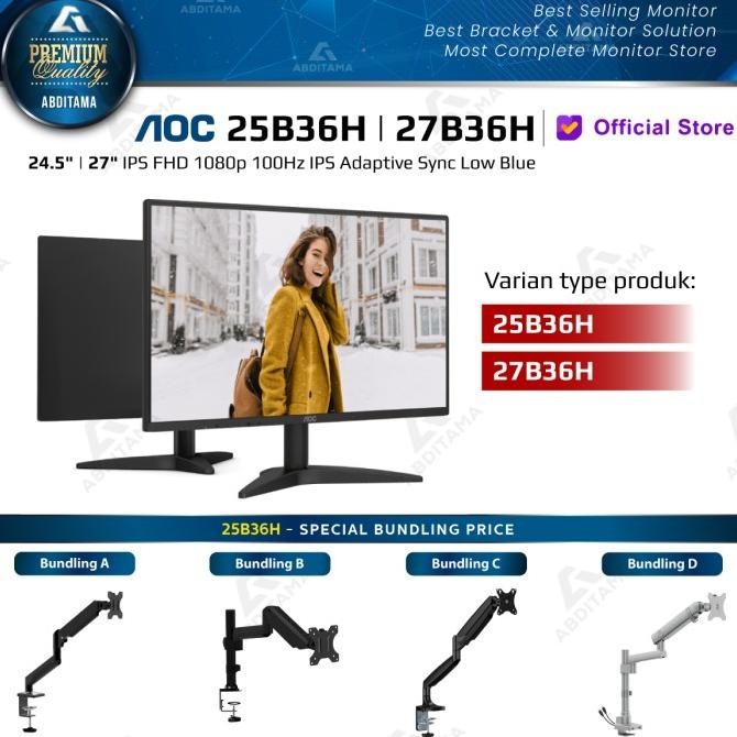 

BLUE- MONITOR LED AOC 25B36H 24.5" | 27B36H 27" IPS FHD 1080P 100HZ VGA HDMI VESA 100X100MM IPS WIDE VIEWING ANGLE HIGH CONTRAST RATIO 1300:1 MEGA DCR ADAPTIVE SYNC LOW BLUE MODE