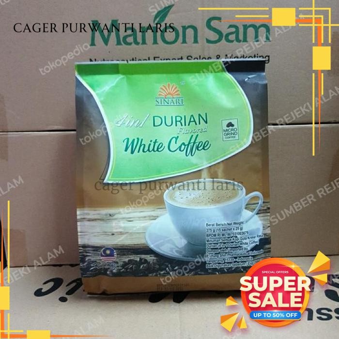 

MINUMAN SERBUK KOPI / 4 IN 1 DURIAN FLAVORED WHITE COFFEE BEST QUALITY!