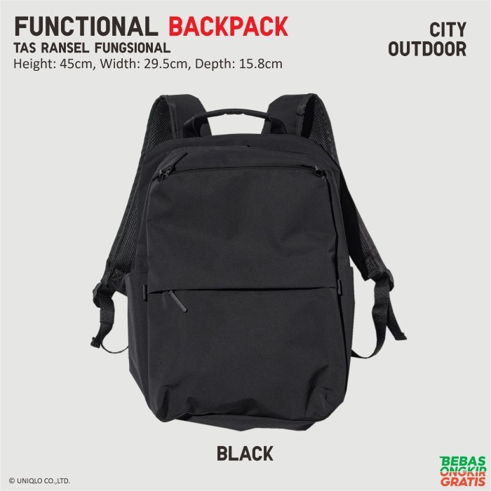 UNIQLO Functional Backpack Tas Ransel Fungsional Laptop Payung Outdoor