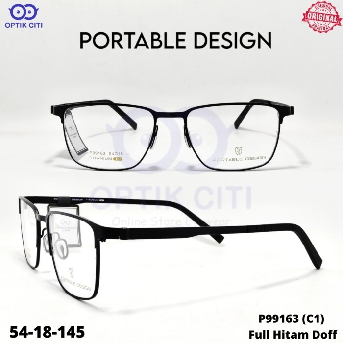 Frame Kacamata Pria Wanita Portable Design 99163 Titanium Original