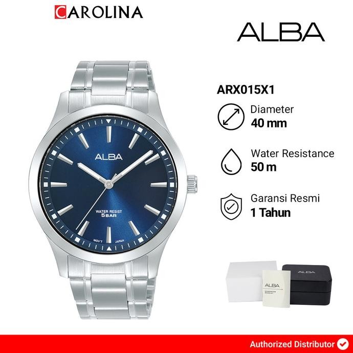 

BLUE- JAM TANGAN PRIA ALBA PRESTIGE ARX015X1 BLUE DIAL WITH STAINLESS STEEL