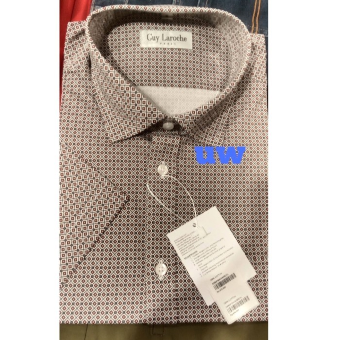 kemeja pria guy laroche.original 100%. lengan pendek motif