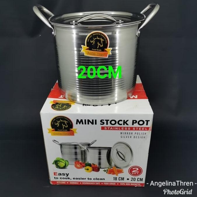 panci tinggi mini stock pot / panci masak air uk 20cm GT