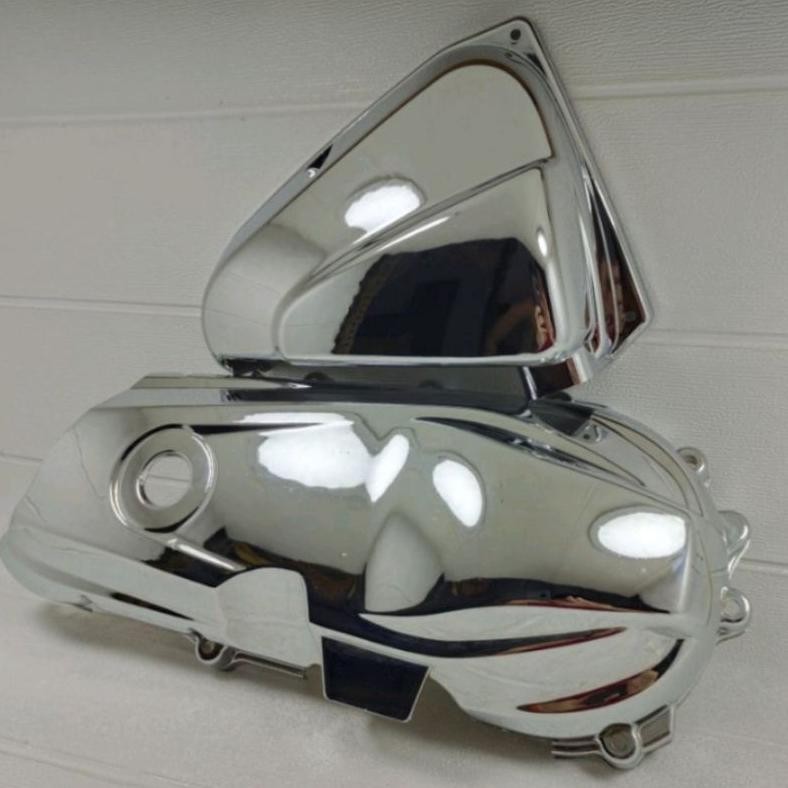eme cover tutup cvt plus cover tutup filter hawa motor beat fi scoopy fi 2013-2014 warna crome