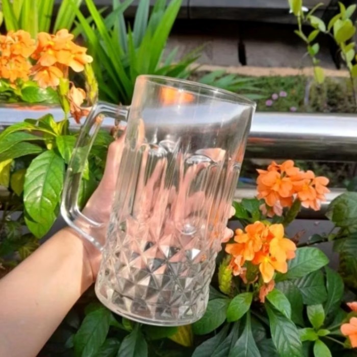 KIG GELAS KACA BESAR B-800 MUG JUMBO GELAS BIR BENING 800ML
