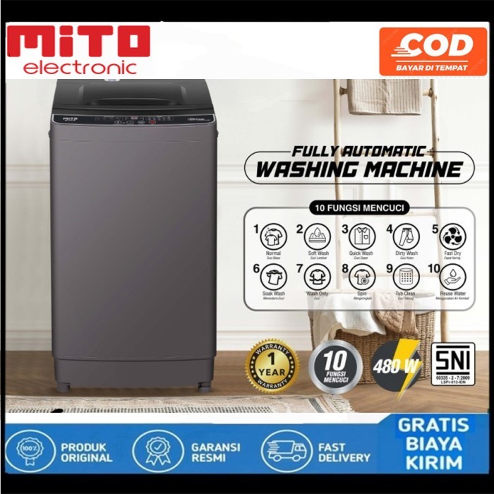 NEW MESIN CUCI MITO 1 TABUNG FULL OTOMATIS WM100 - KAPASITAS 6 KG