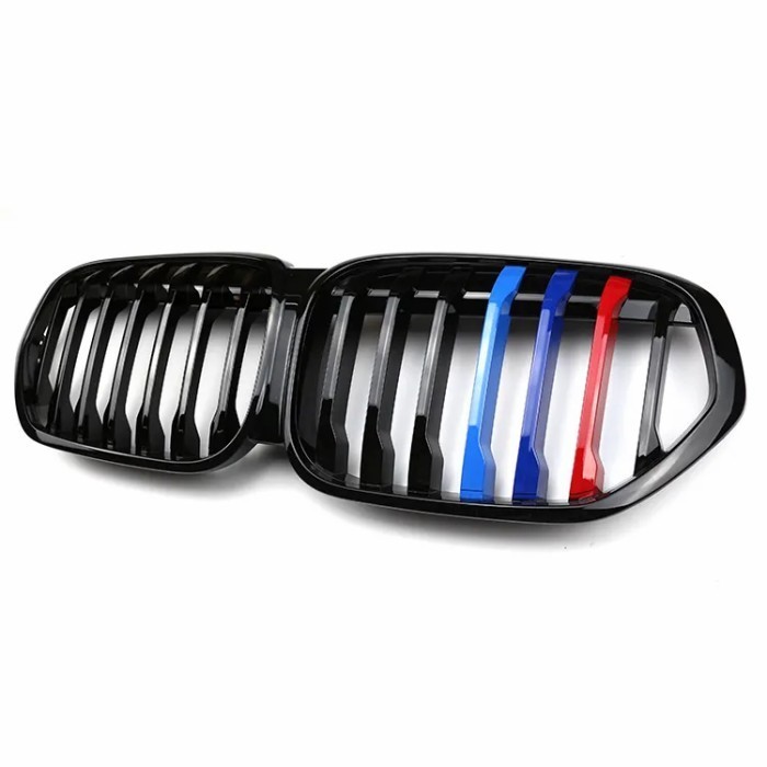BMW GRILL KIDNEY GRILLE HIDUNG KAP DOUBLE SLAT GLOSSY M COLOR F48 X1