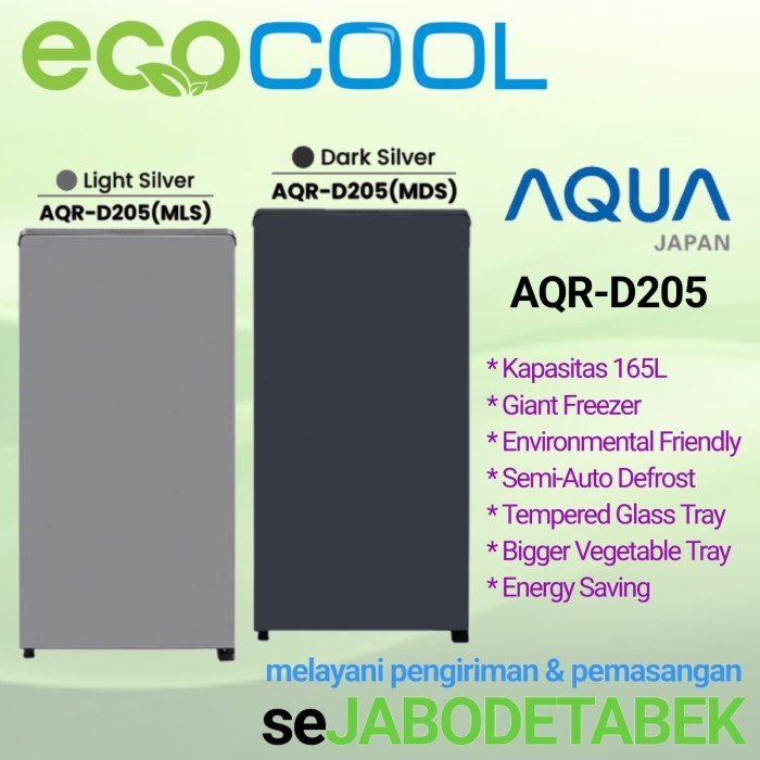 AQUA KULKAS 1 PINTU AQR D205 / AQR D205 MLS / MDS