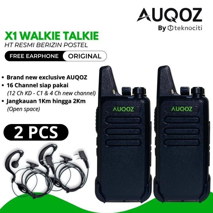 HT X1 Mini Handy Talkie - Walkie Talkie Jarak Jauh 1-2 Km KDC1 by AUQOZ