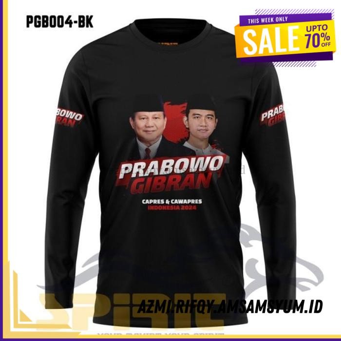 (DONE) KAOS BAJU PRABOWO GIBRAN LENGAN PANJANG 2024 PRESIDEN WAKIL INDONESIA      HOT DEAL !!!