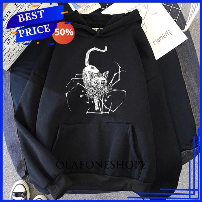 JUNJI ITO HOROR ANIME HOODIE MUSIM DINGIN PAKAIAN WANITA 2022 MANGA KUCING BY OLAFONESHOPE TERMURAH 