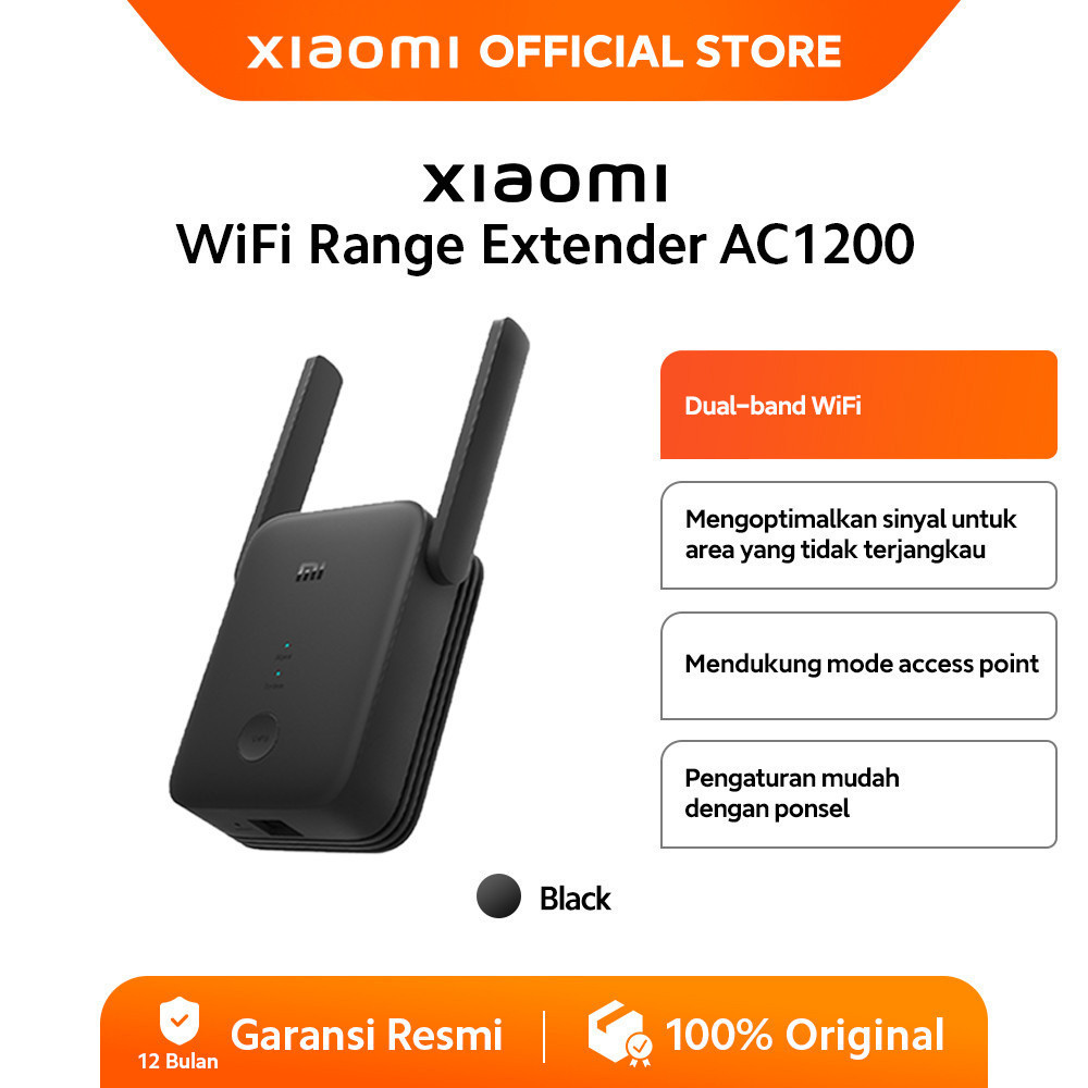 Xiaomi Mi WiFi Range Extender AC1200 | Berkecepatan Tinggi | Koneksi Stabil | Pengaturan Mudah [ Off