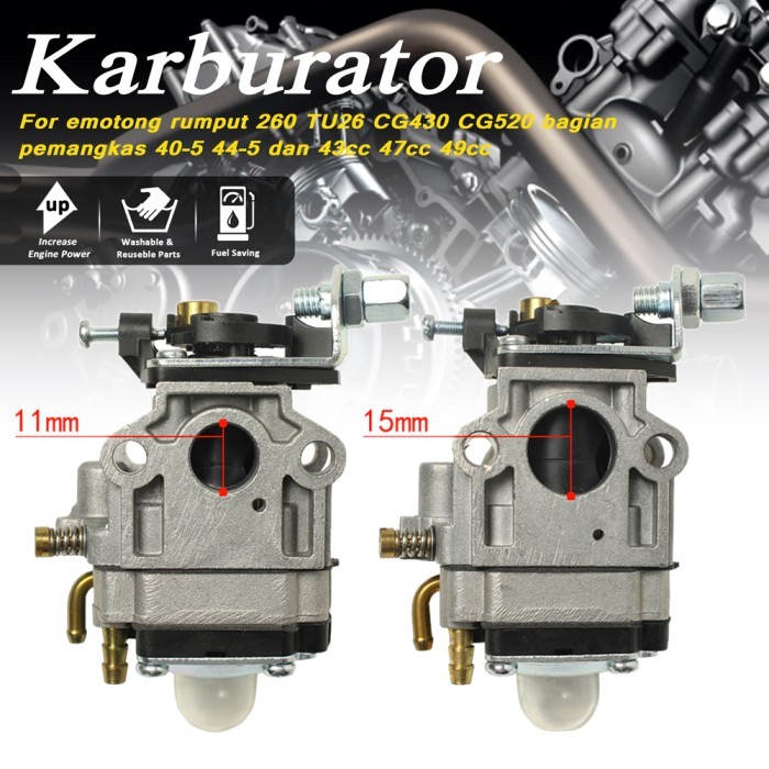 KARBURATOR KARBOHIDRAT COCOK UNTUK PENYEMPROT, MESIN PEMOTONG RUMPUT 260 TU26 CG430 CG520 BAGIAN