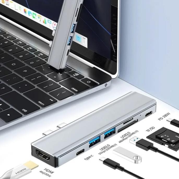 NEW 7 in 2 USB C Thunderbolt 3 Pro Hub Dongle For Macbook Pro/Air M1 New