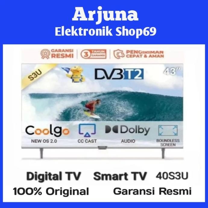 TERLARIS - COOCAA 40S3U LED TV 40 Inch FULL HD Smart TV Digital TV USB Movie 40S3