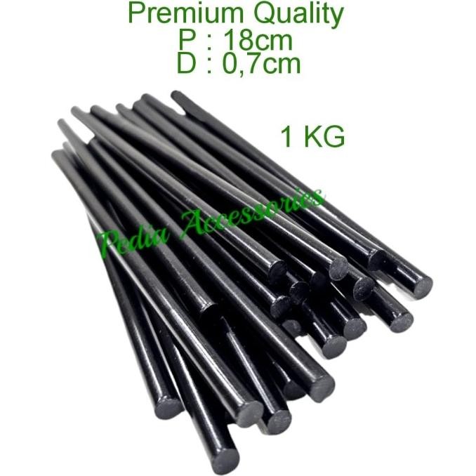 Terbaru 1KG HITAM Isi Lem Lilin Tembak GlueGun Kecil LemLilin Bakar 18cmx7mm