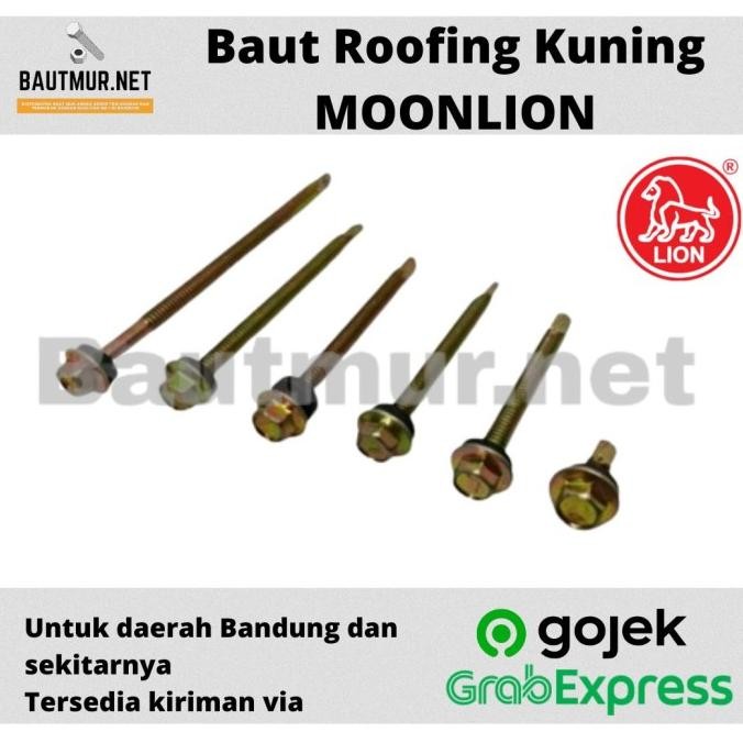 sekrup roofing kuning 12x70|baut ruping 7cm moon lion 100pc 